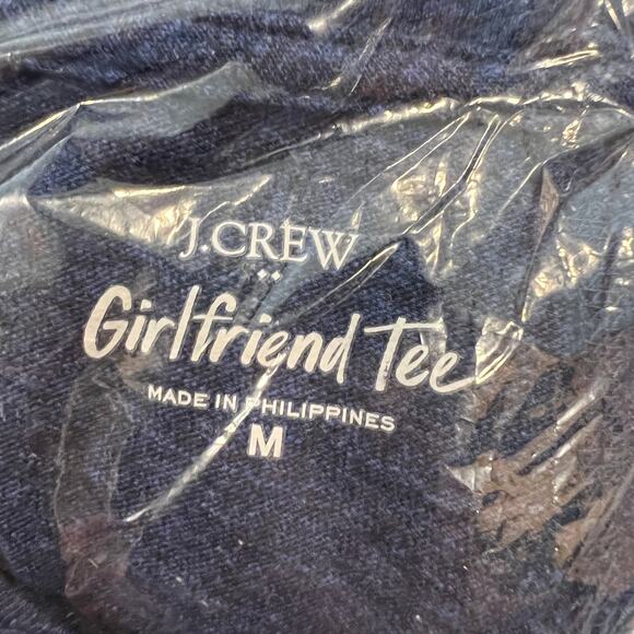 NWT J. Crew Heather Indigo Blue Girlfriend Crewneck Tee - SIZE M - Picture 7 of 10